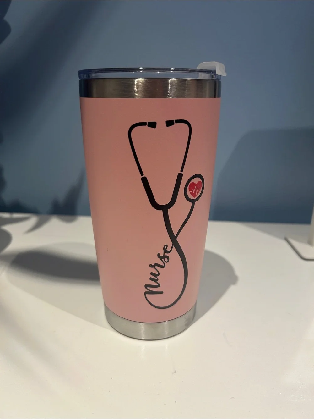 Nurse Stainless Steel Travel Tumbler - Pink